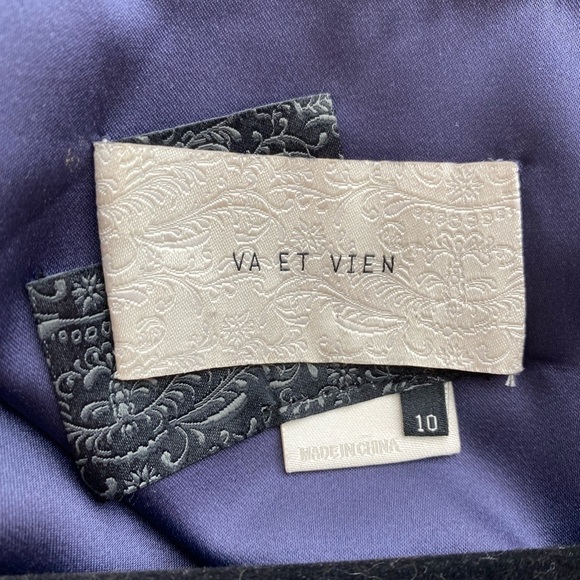 Anthropologie BLHDN Va Et Vien Slate Blue Wingspan Silk Wrap Mini Dress Size 10 - Picture 10 of 11